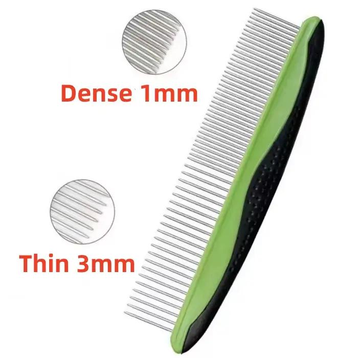Peigne portable en acier inoxydable pour chien, brosse de toilettage pour animaux de compagnie, ouve