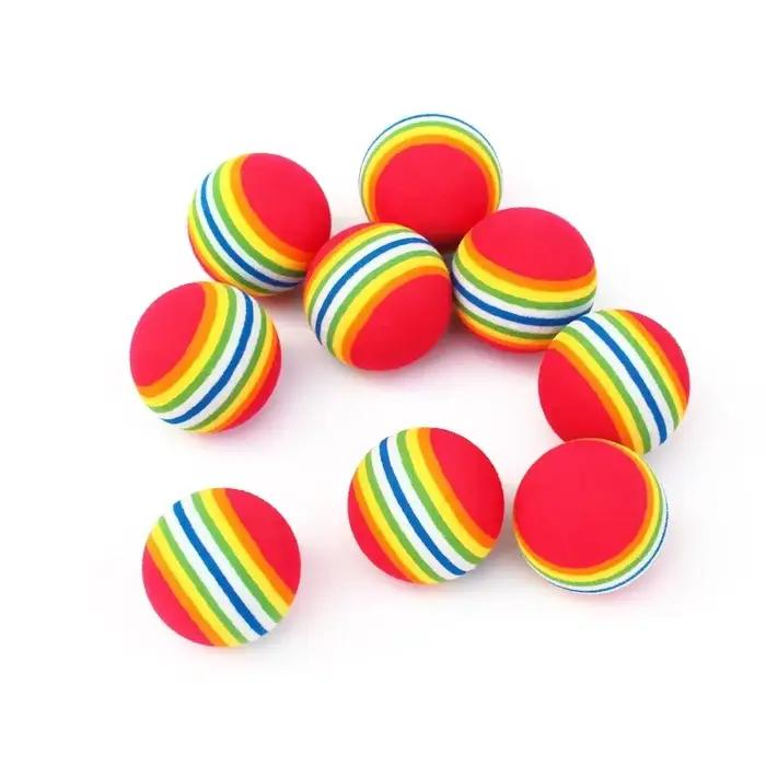 Jouet de dentition coule ChFukToy pour animaux de compagnie, boule à rayures arc-en-ciel, jouets mol