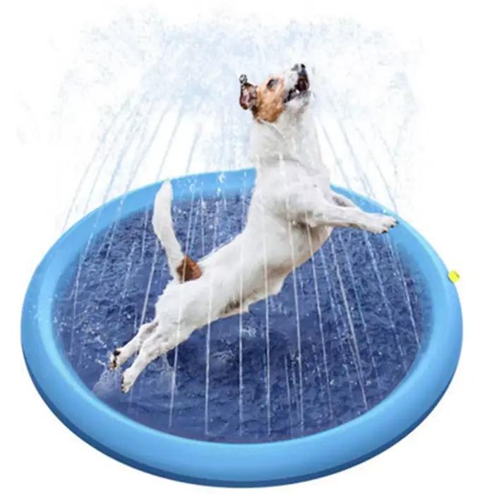 Piscine gonflable pour animaux de compagnie d'été, arroseur d'eau, jeu de polymères refroidissants, 
