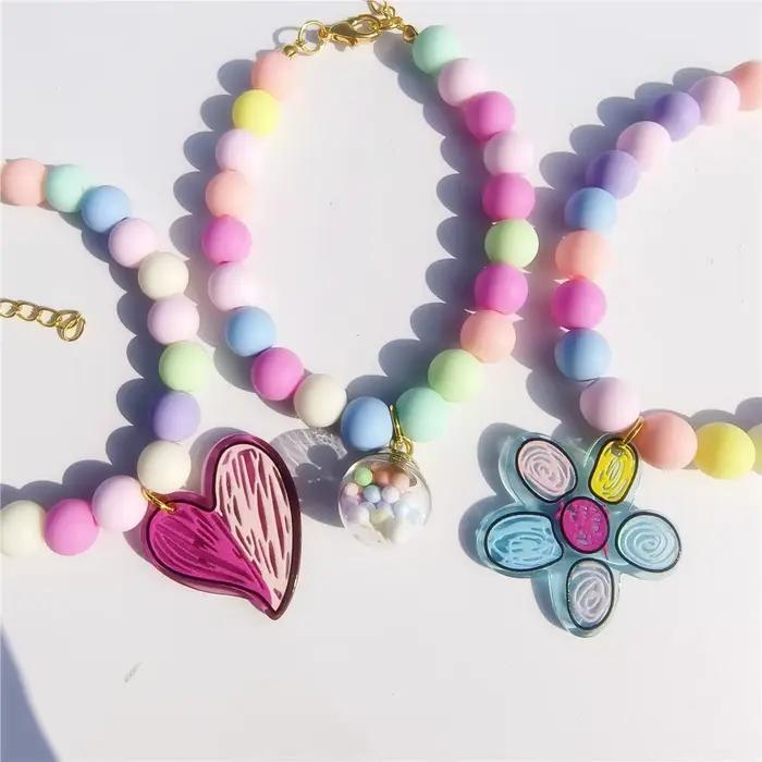 Collier de Perles en Forme de Cœur pour Chien et Chat, Bijou à la Mode, Réglable, Accessoires de Déc