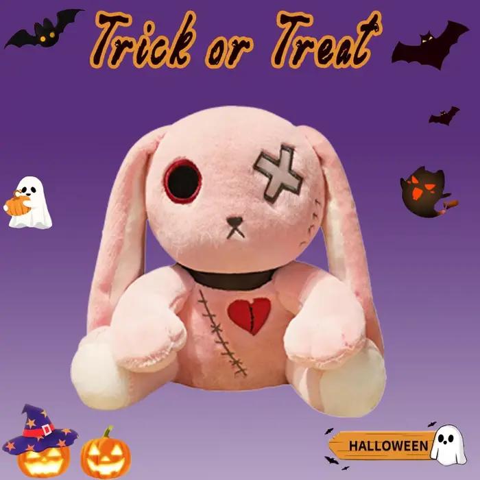 Lapin en peluche gothique effrayant, Animal en peluche, poupées folles d'horreur, jouet de fête, déc