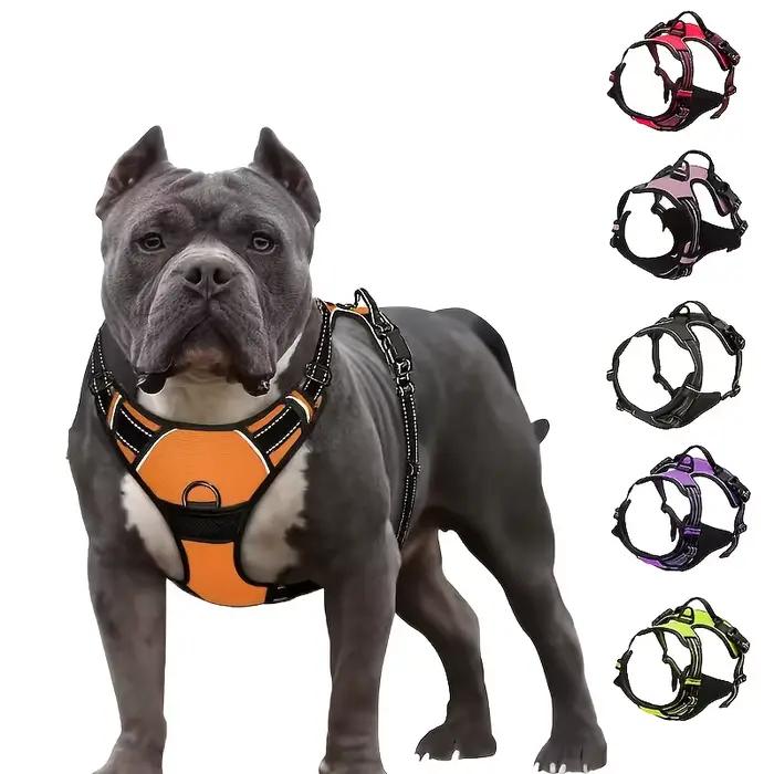 Gilet harnais réglable pour chien avec bande réfléchissante de nuit pour petits, moyens et grands ch