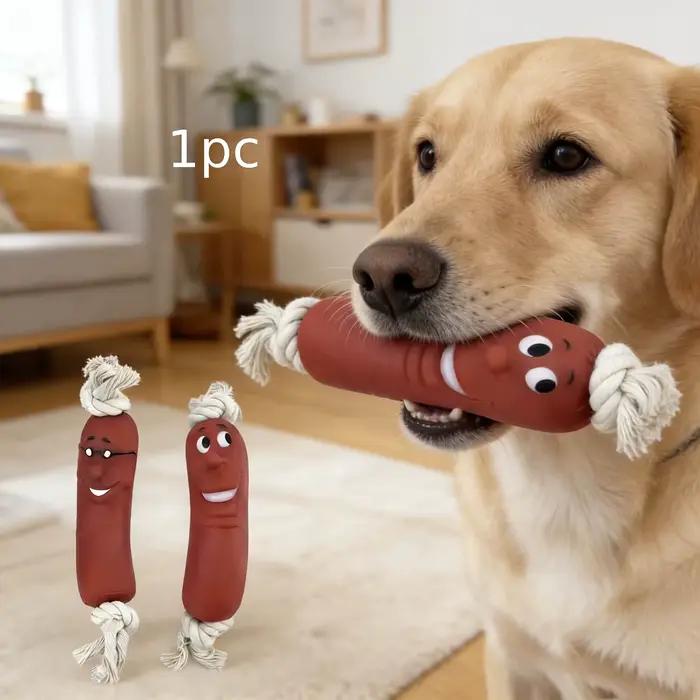 Jouet à mâcher pour chien en forme de saucisse - Résistant aux morsures et difficile à casser, jouet