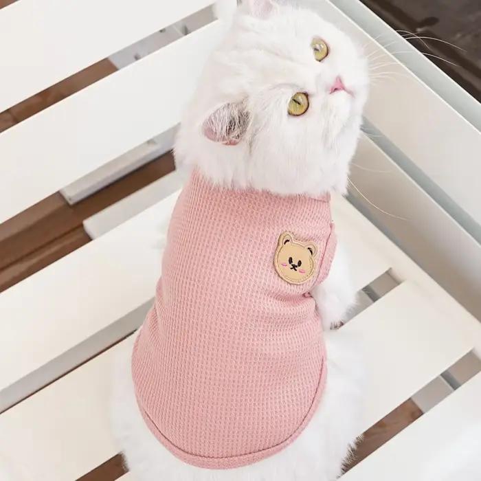 Vêtements pour chat, ours gaufré, gilet pour animaux de compagnie, Teddy d'été, Chihuahua, petit chi