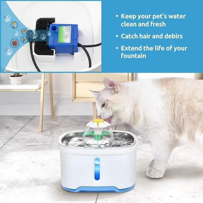Filtre éponge LJL-8PCS pour fontaine de chat, remplacement de fontaine pour animaux de compagnie, fi