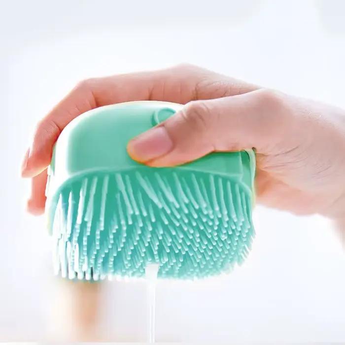 Brosse de bain en Silicone pour animaux de compagnie, brosse de nettoyage de Massage pour chat, bros