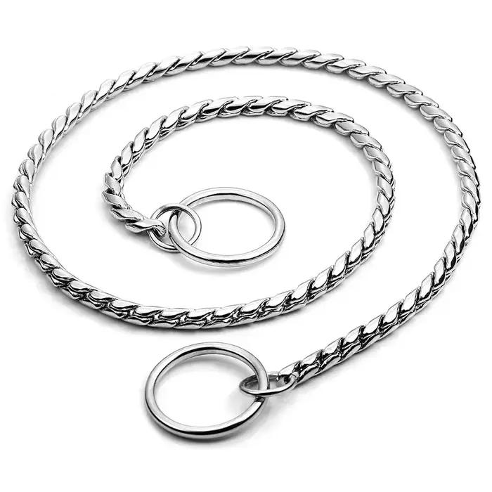 Collier ras du cou en forme de serpent pour chien, chaîne en métal, entraînement à la marche, fourni