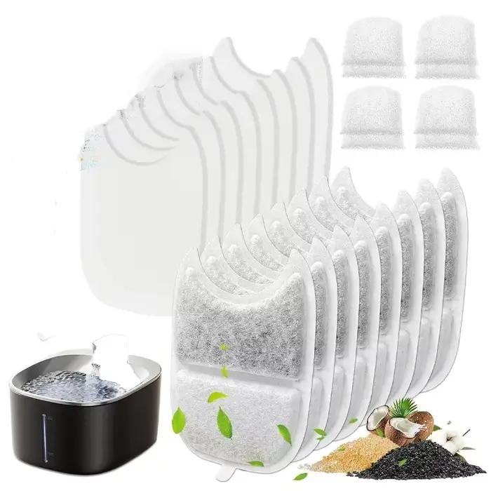 Paquet de 5/8 filtres + éponges filtre de fontaine d'eau pour animaux de compagnie de remplacement p