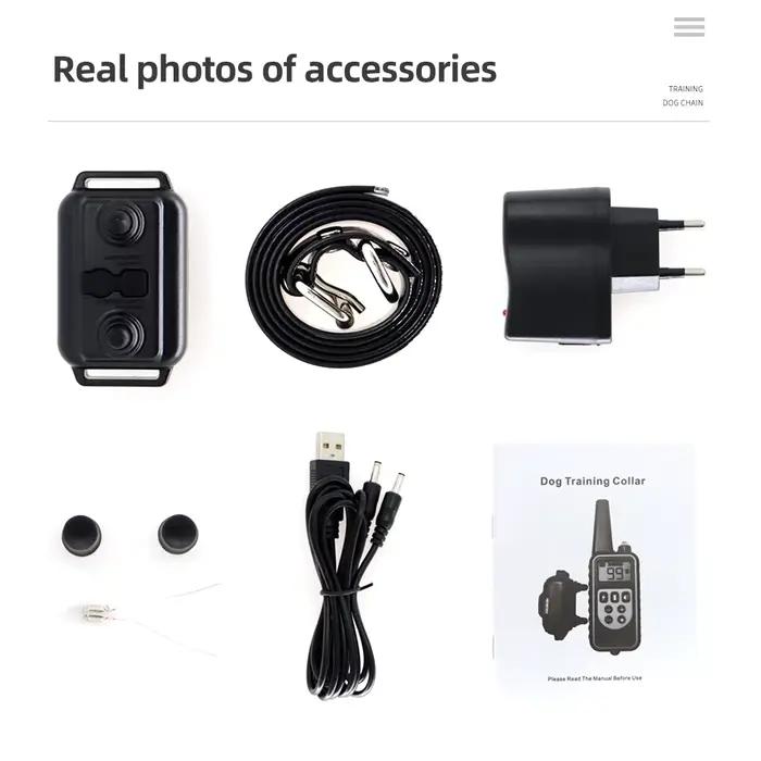 Dispositif de collier de dressage pour chien, 800m, étanche IP7, Rechargeable, avec écran LCD, pour 