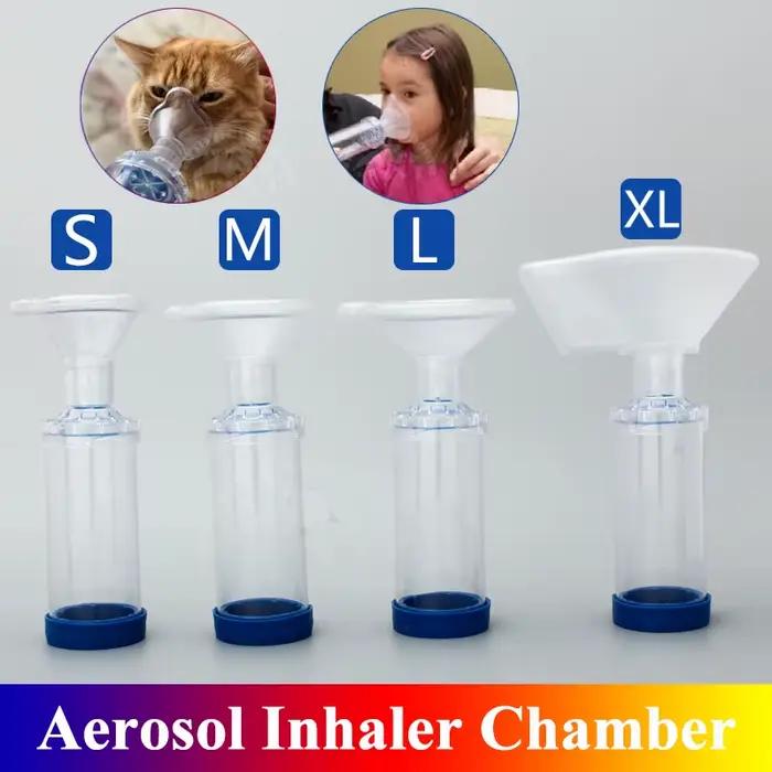 Chambre d'espacement d'inhalateur d'aérosol pour chiens, chats, animaux et enfants adultes humains, 