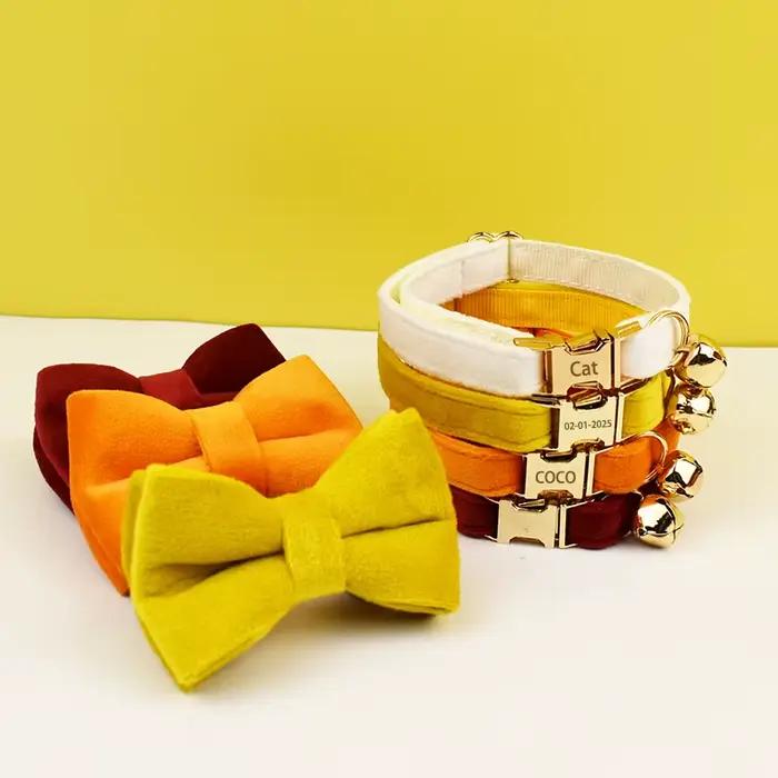 Collier pour chat réglable et élégant avec nœud papillon, caractéristique de sécurité pour animaux d