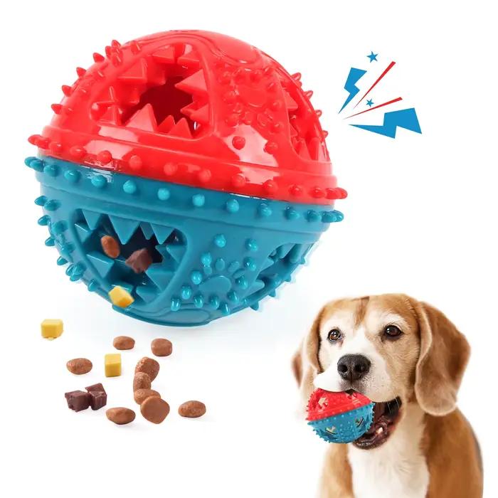Jouets à mâcher pour chiens, boules de nourriture qui fuient, meulage des dents, balle sonore, Anti-