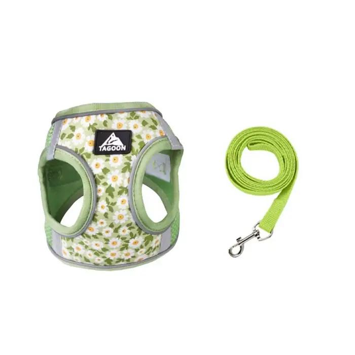 Harnais Floral pour animaux de compagnie, Anti-évasion, sangle de poitrine réfléchissante pour chat,