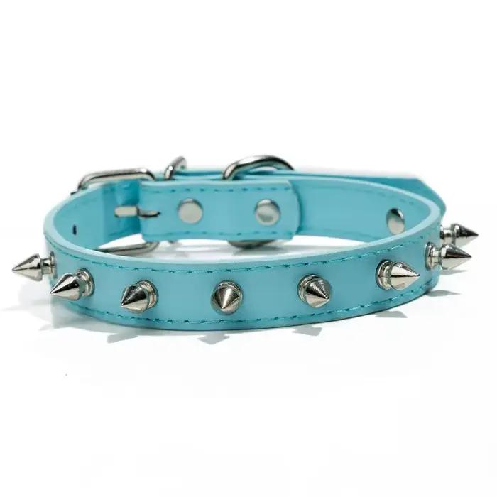 Collier en cuir clouté à pointes pour animaux de compagnie, sangle de cou, petits, moyens et grands 