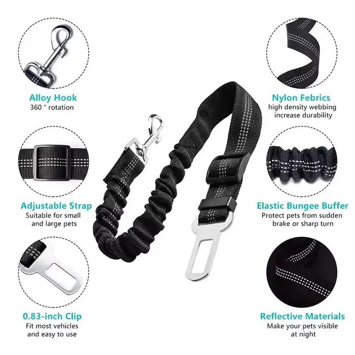 Laisse de sécurité pour chien, coussin rétractable réglable, élastique, pour animaux de compagnie, c