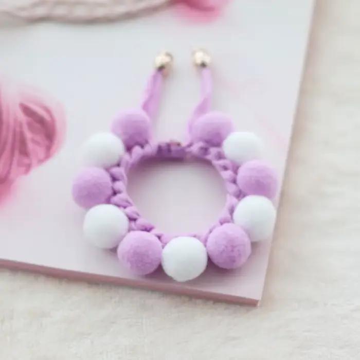 Collier pour chien tricoté à la main, collier à boule en peluche, harnais à cordon réglable pour pet