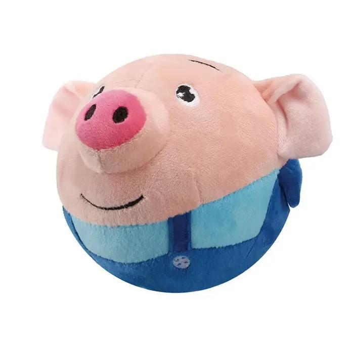 Jouet pour chien automatique en peluche, résistant aux morsures, interactif, amusant, qui couine et 