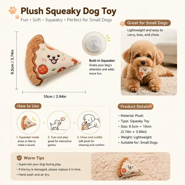 Jouets en peluche pour chiens en forme de nourriture avec couineur