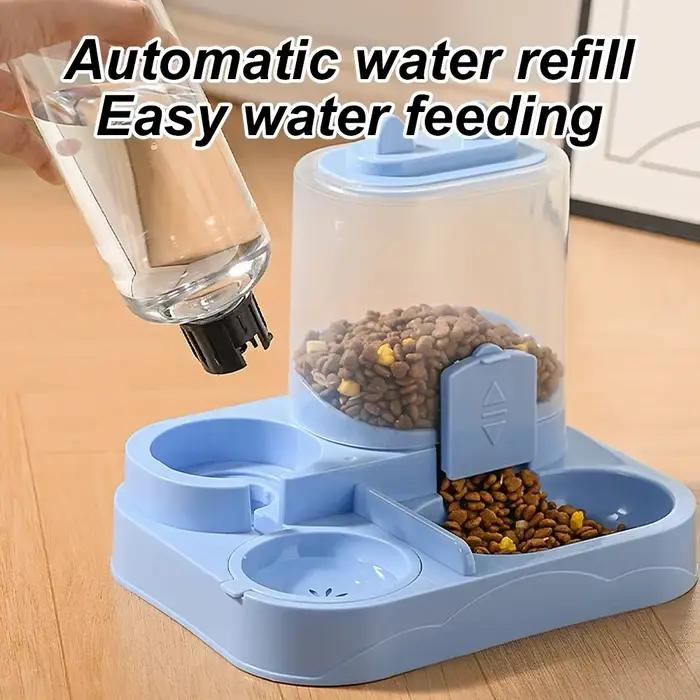 Mangeoire automatique 2 en 1 avec quantité de nourriture contrôlable pour petits animaux