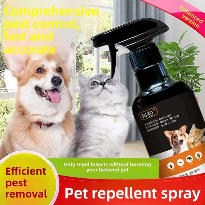 Médicament anti-puces pour chiens et chats, élimination des puces, spray répulsif externe contre les insectes pour animaux de compagnie, spray répulsif contre les insectes pour éliminer les poux et le