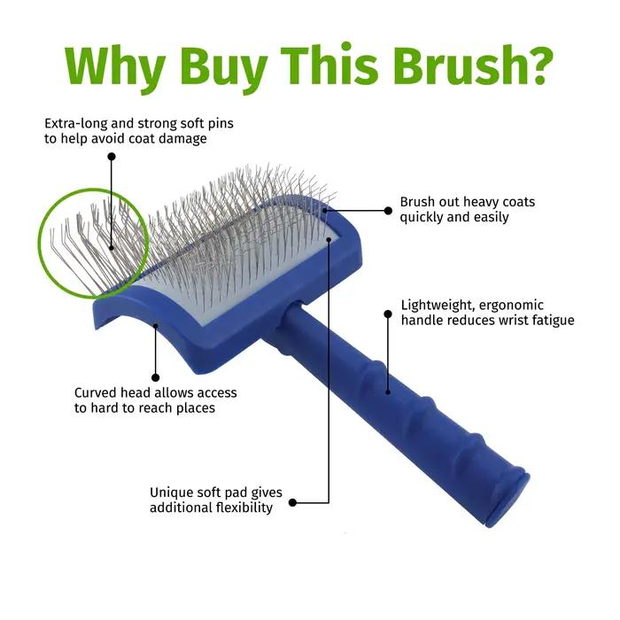 Brosse lissante pour le toilettage des chiens avec des picots longs et doux