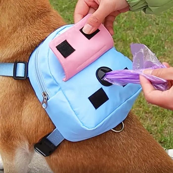 Sac à dos imperméable pour animaux de compagnie, sac pour chiots avec harnais et collier, sac à dos de voyage en plein air pour chiens, sac à dos pour friandises, accessoires pour bouledogues français