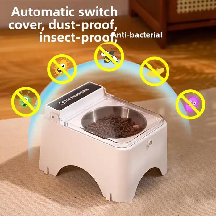 Gamelle Intelligente pour Chat et Chien avec Capteur Infrarouge et Couvercle Automatique Anti-Souris – Distributeur de Nourriture Intelligent
