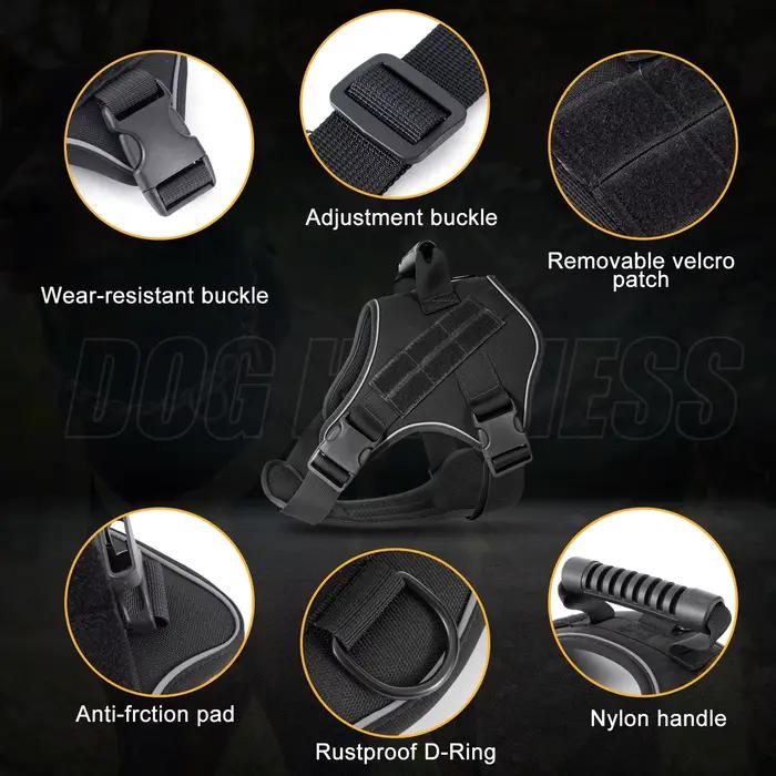 Harnais tactique pour chien, Doberman Pinscher, gilet d'entraînement pour animaux de compagnie, harnais pour petits, moyens et grands chiens, antidéflagrant