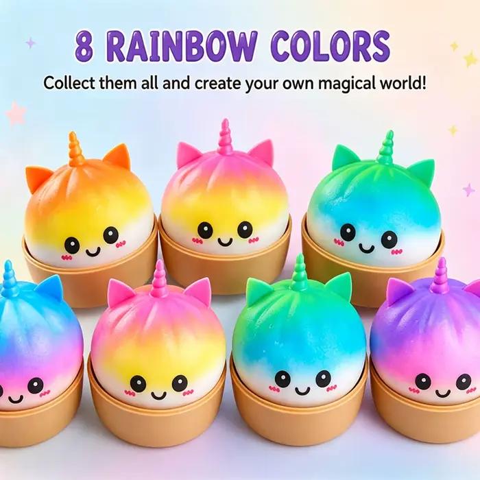 Jouet Squishy Géant Licorne Bao Bun à Remontée Lente