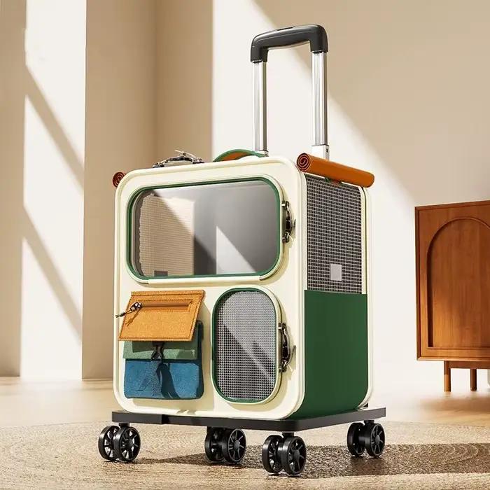 Sac de transport pour chat à roulettes pour chats de grande taille et petits chiens jusqu'à 10 kg Idéal pour les voyages