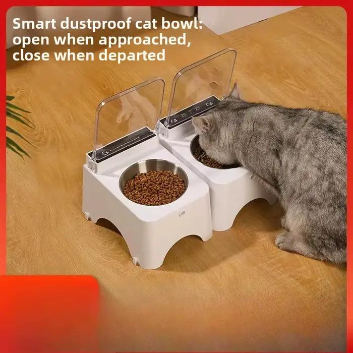 Gamelle automatique anti-poussière pour animaux de compagnie avec couvercle