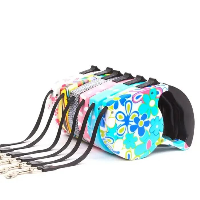 Laisse extensible rétractable colorée pour chien, idéal pour marcher et courir, mains-libres, chiot, 5m