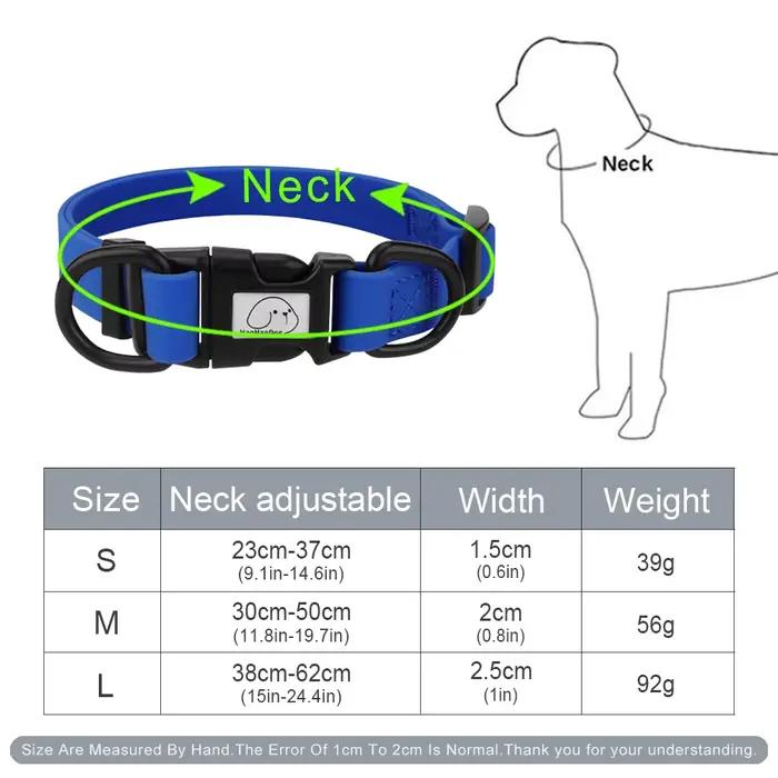 Collier réglable en PVC imperméable pour animal de compagnie