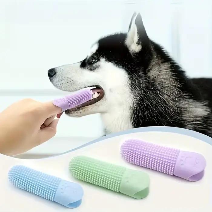 Brosse à dents pour chien en silicone souple 360 °