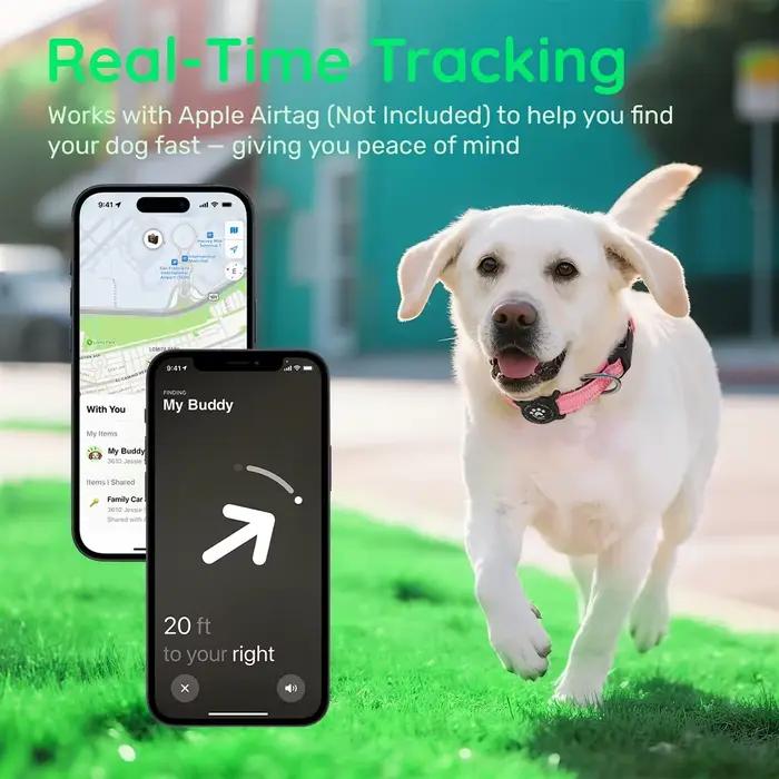Collier réfléchissant pour chien Taakcc avec support AirTag lumineux