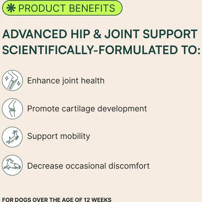 Complément avancé pour les hanches et les articulations des chiens avec glucosamine