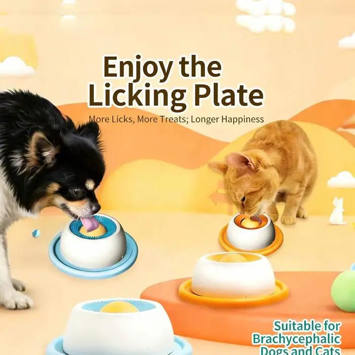 Bol à lécher pour chien anti-glissement en forme de boule