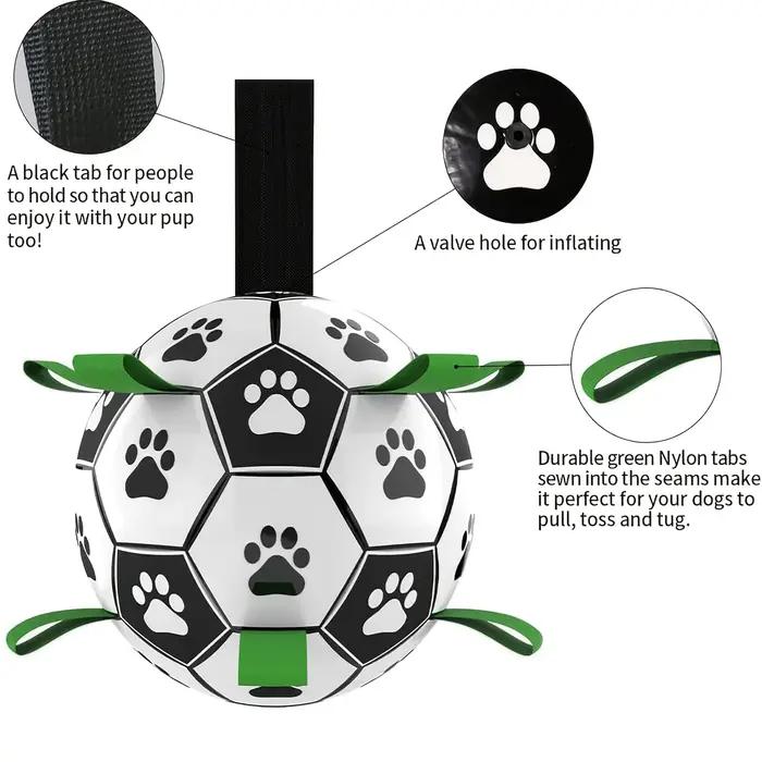 Damaly, jouet interactif de football pour chien avec anneau de poignée