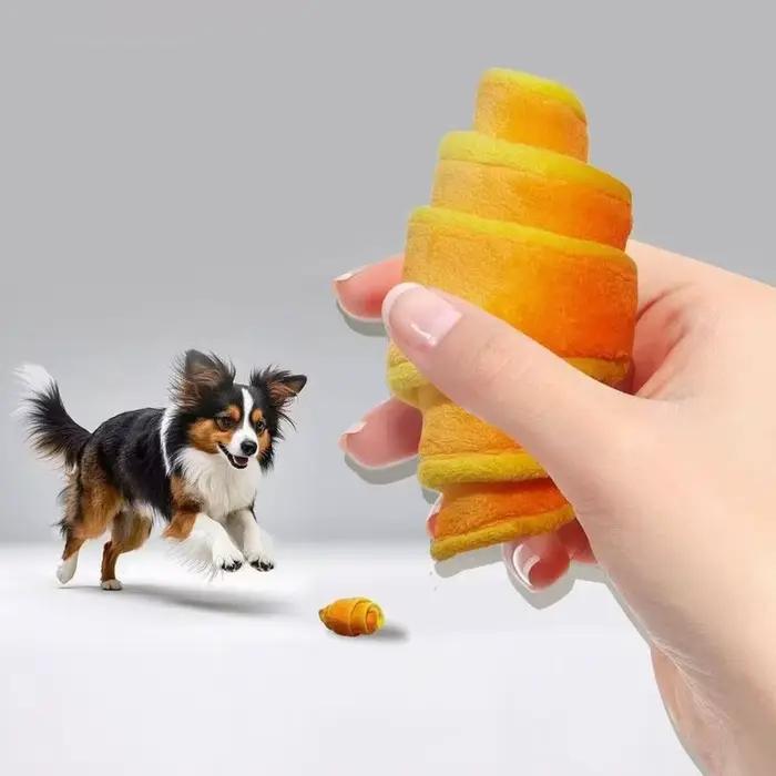 Jouet pour chien en forme de croissant souple