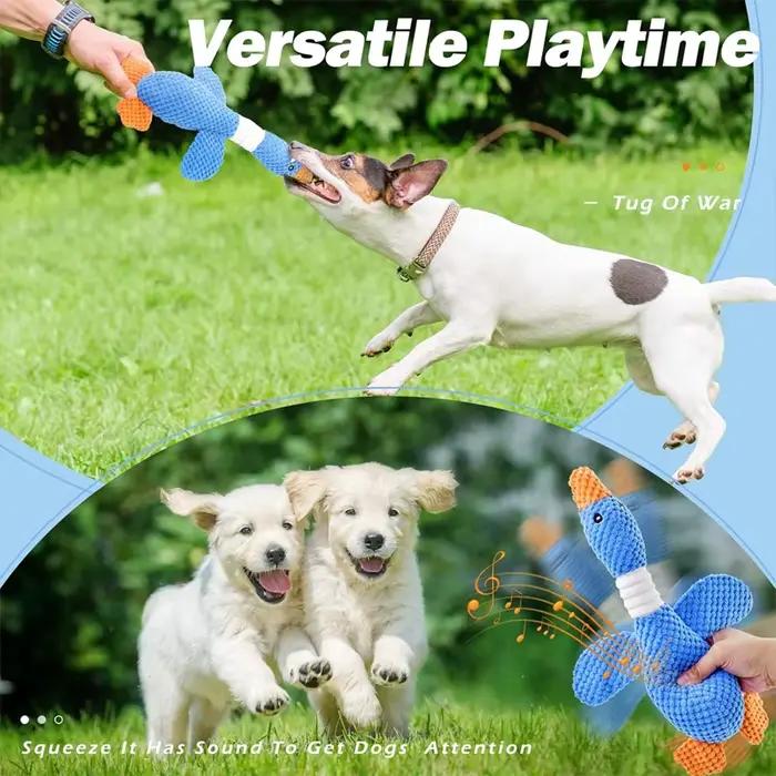 Jouets pour chiens en forme de canard jaune pour mâcheurs agressifs