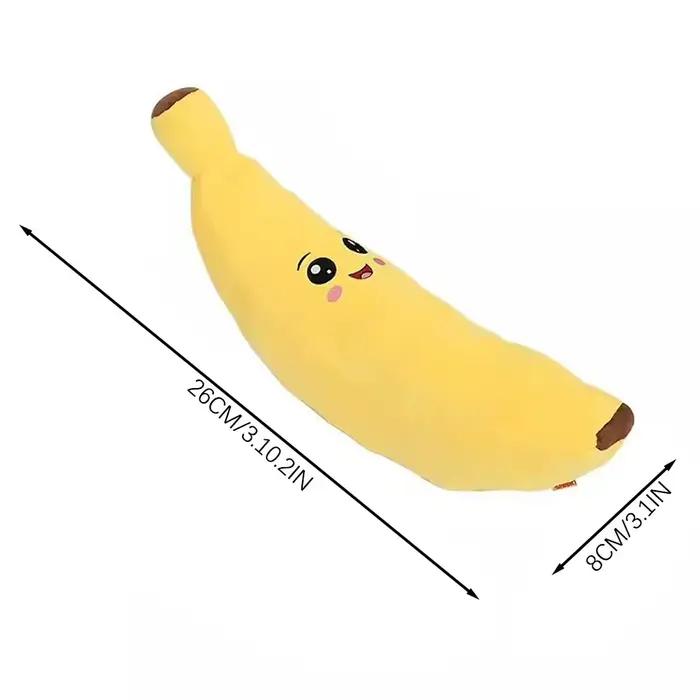 Animaux de compagnie calmant banana en peluche jouet squeaky 2 in 1 anxiété ennui relief chien mâcher des jouets doux pour animal de compagnie seul compagnon
