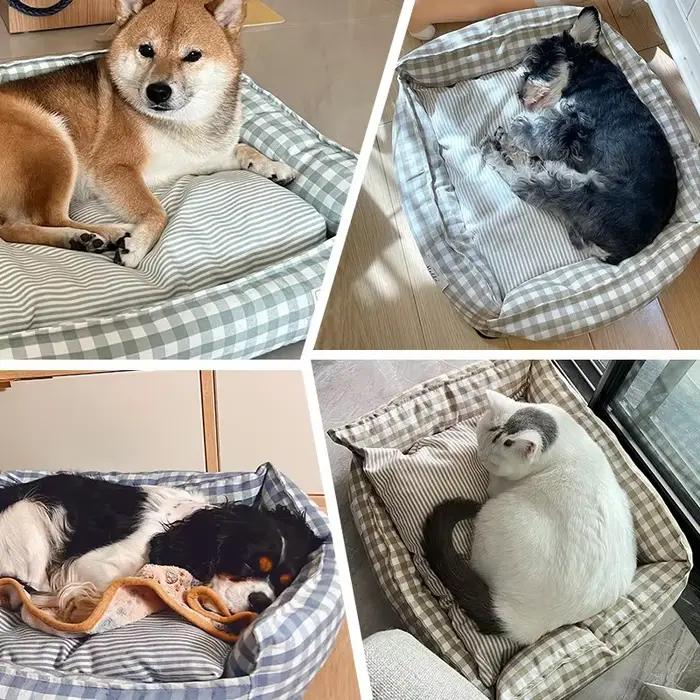 Lit pour chien chats chiot maison chenil pour chiens d'intérieur petit moyen chat canapé pour animaux de compagnie lit