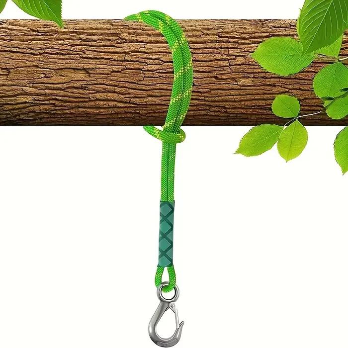 Écharpe en nylon robuste avec crochet en métal – Résistant à l'usure – Convient aux hamacs d'extérieur