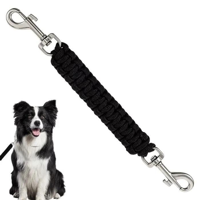 Clip de sécurité pour collier de chien, double extrémité réglable, connecteur anti-traction, sangle de sécurité pour harnais, pour chiots, chatons, chiens de petite et moyenne taille, pour la promenad