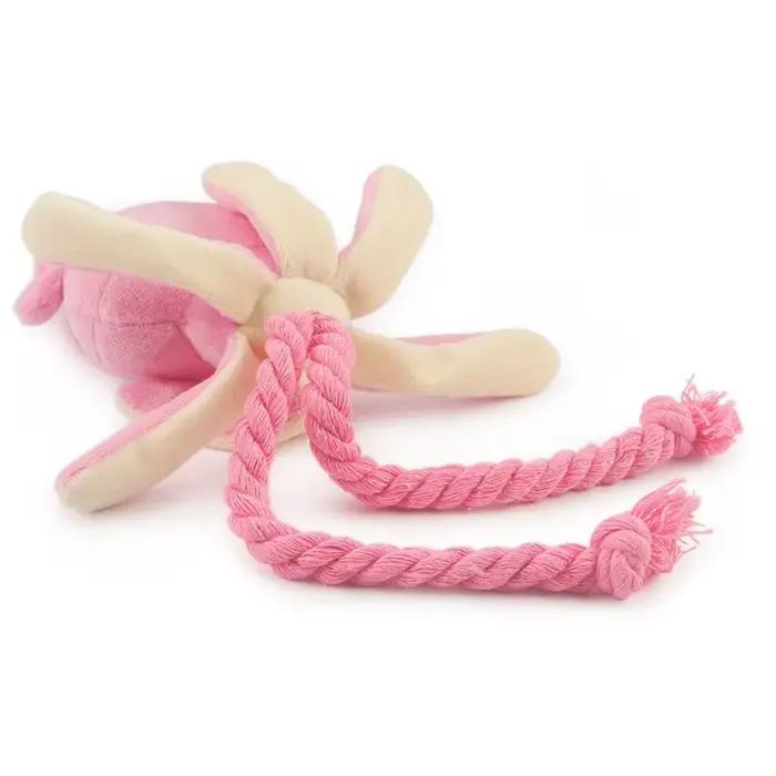 Calmar chiot chien à mâcher pour belle nettoyage des dents roses jouets pour animaux de compagnie poulpe