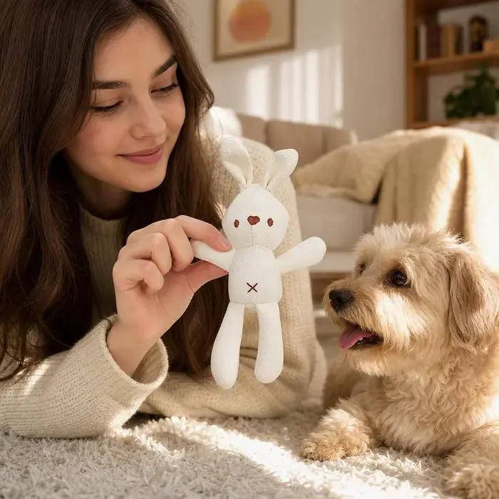Jouet à mâcher pour chien en tissu de maïs résistant aux morsures, brodé, mignon, pour le nettoyage des dents des petits et moyens chiens