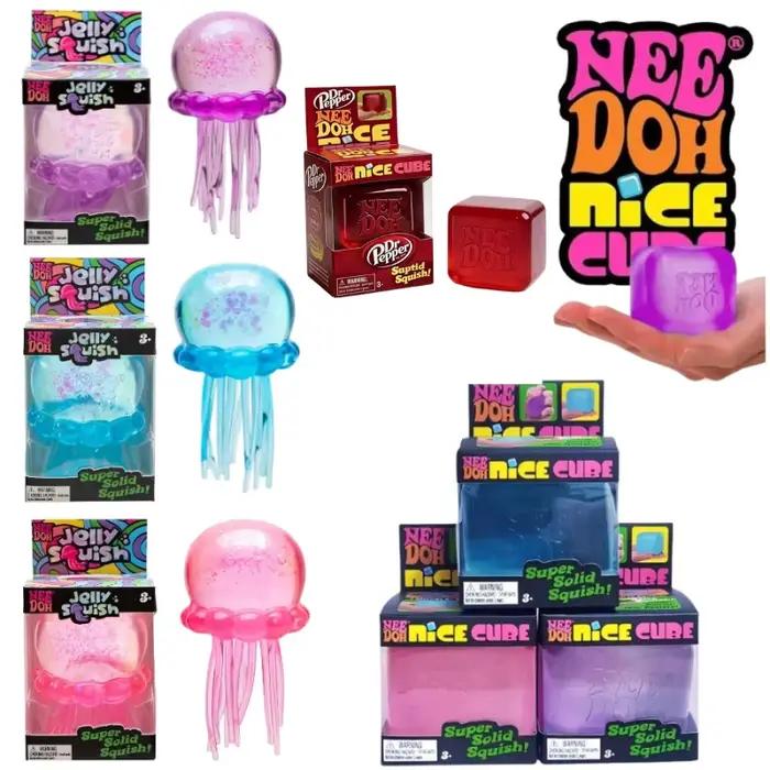 Jouet anti-stress Schylling Nee Doh Jellyfish & Cube Squish