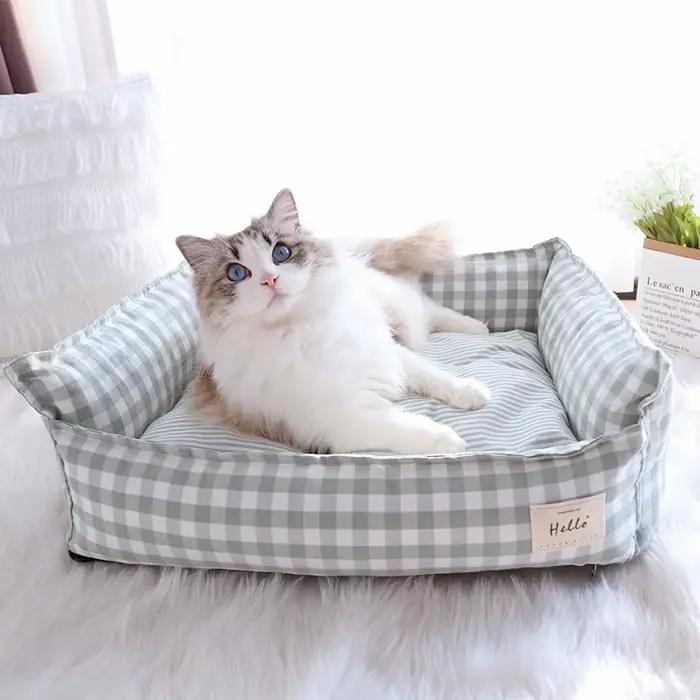 Lit pour chien chats chiot maison chenil pour chiens d'intérieur petit moyen chat canapé pour animaux de compagnie lit