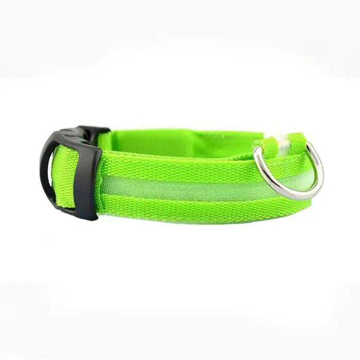 Collier pour chien lumière LED électronique sécurité nocturne Anti-perte Nylon réglable lumineux