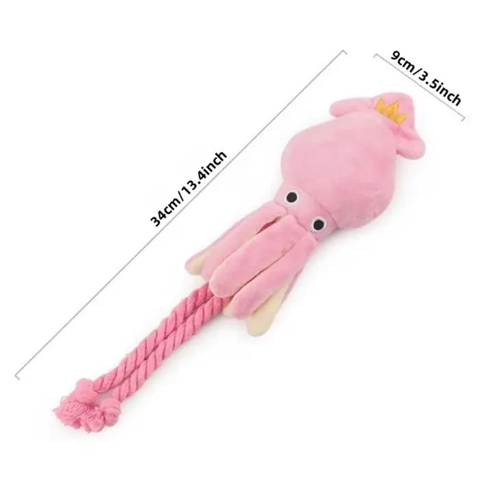 Calmar chiot chien à mâcher pour belle nettoyage des dents roses jouets pour animaux de compagnie poulpe